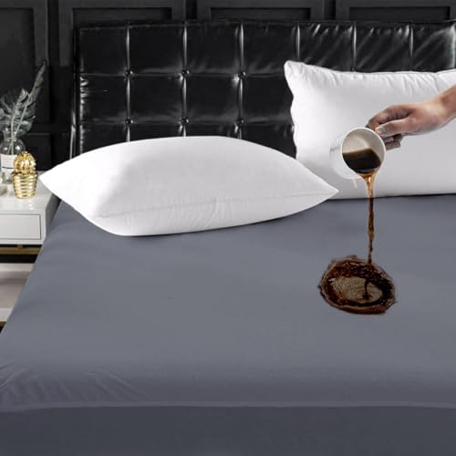 Image of Ayka 100% Waterproof Cotton Terry Mattress Protector Queen Size Breathable Hypoallergenic Noiseless Ultra Soft Fitted Bed Protector 78x60 inch Mattress /Bed Cover (Queen 78 * 60 inch | 6.5x5 ft, Grey)