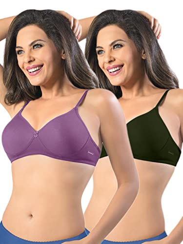 Image of SONARI Womens Non Padded Cotton Bra | Wire Free, Medium Coverage, Seamless Cups, Comfortable Polyester Cotton Blend Fabric | Adjustable Straps, Ideal for Everyday Wear - Smile