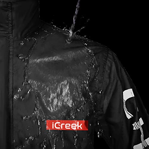 iCreek Roupa de chuva de motocicleta para homens e mulheres, impermeável, resistente à chuva, capa d