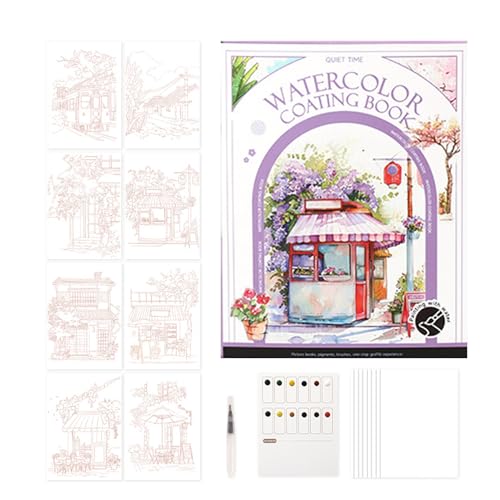 Libro De Acuarela | Maletín Artístico de Viaje Plegable en Partes,Set de Pintura Portátil Suministros de Dibujo Material de Arte para Principiantes Adultos Estudiantes Actividades