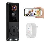 1080p Wireless Video Doorbell with Indoor Ring Chime, Enhanced Security with AI Human Detection, Night Vision, 2-Way Audio, Cloud Storage, Real-Time Alerts, Smart Home Protection
