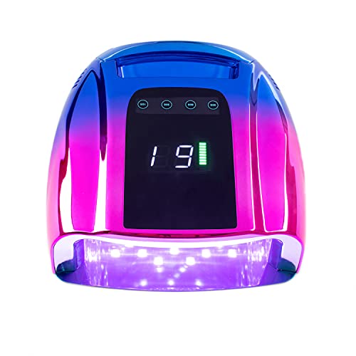 Qrarazl Rechargeable Nail Dryer 96W High Power Professional Nail Lamp Lcd Display Uv Led (Blue And Pink) #TOP13