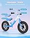 Gleamkid Balance Bike 2 Year Old: Frozen Toddler Balance Bike 2+ 3+ Year Old with Light Up Dual-Wheels, Adjustable Handlebar & Seat, Birthday Xmas Gifts for 2 3 4 5 Year Old Girls Boys Toys