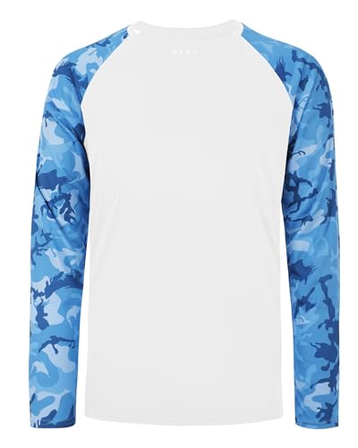 Image of FISHEAL Mens Long Sleeve Fishing Camo Shirts, UPF 50+ Sun Swim Rash Guard