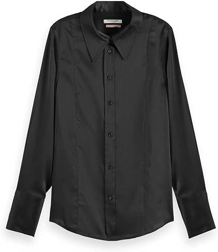 Scotch & Soda Camiseta de satén Core, Black 001, 42