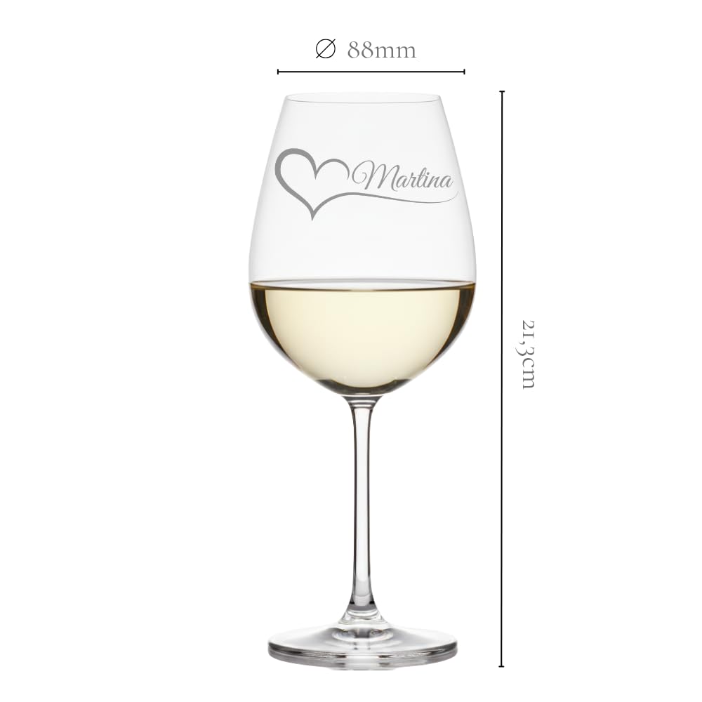 Calici da vino Personalizzati con Nomi – Set Coppia Lui & Lei – Idea Regalo San Valentino, Anniversario o Matrimonio – Bicchieri da Vino Incisi al Laser Made in Italy – Eleganti e Personalizzabili
