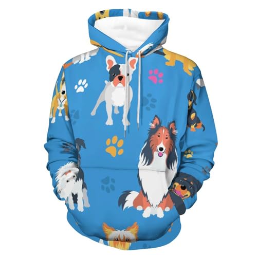 Hoody Sweatshirt Chiot en Carton - Pull Homme Femme Manche Longue et Sweats À Capuche Taille S