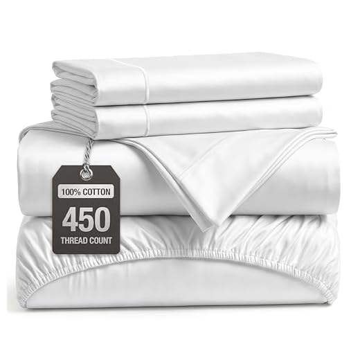 LANE LINEN Queen Sheet Set - 450 Thread Count Premium Soft Long Staple 100% Cotton Sheets, Hotel Luxury Sateen Silky Finish, Snug Fit 15" Deep Pocket, Low Pill, Machine Washable - White