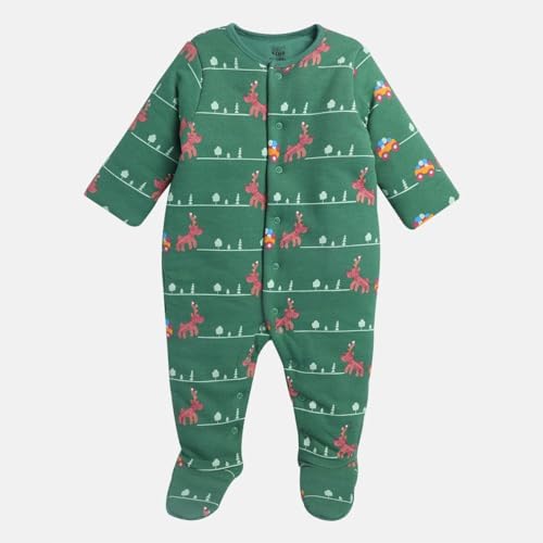 Image of miniklub Baby Front Open Long Sleeve Full Length Knitted Cotton Sleep Suit (Yellow Color)