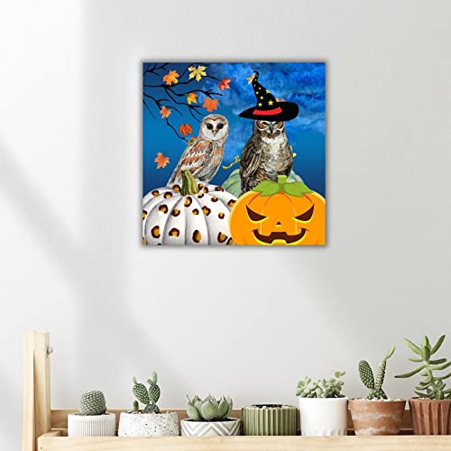Décoration murale Halloween corbeau pour salon et cuisine en bois vintage - 6