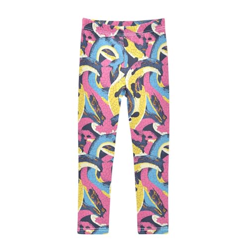 KLL Snake Skin Texture Seamless Toddler Girls Legging Casual Full Length Activewear Running