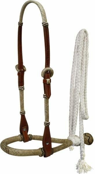 SHOWMAN Leather Bosal Hanger w/Rawhide Bosal & Mecate