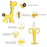 Baby Teething Toys, Silicone Baby Teether Freezer BPA Free, Soothe Babies Teething Relief Sore Gums, Banana Finger Toothbrush, Fruit Shape Giraffe Teether Set for Infant Boys and Girls - Image 3