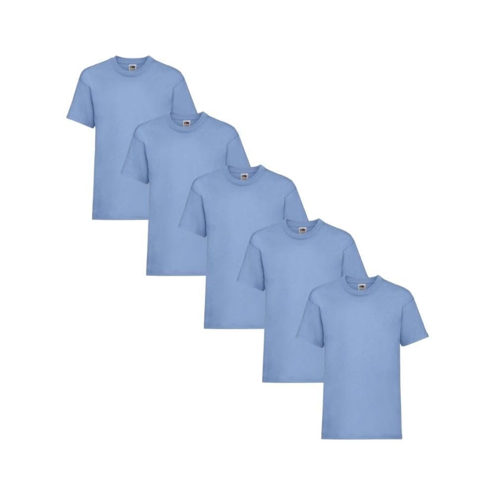 Generico Maglietta Bambini e Ragazzi Manica Corta - 100% Cotone - Confezione da 5 Magliette T-Shirt Girocollo - Ideali per Stampa, Scuola, Personalizzazione ed Uso Quotidiano