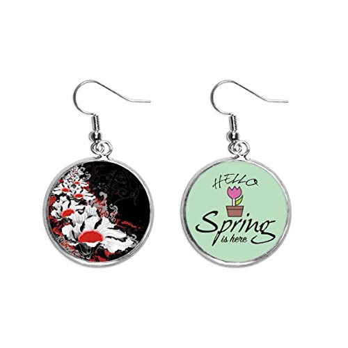Pendientes de flores de peonía colgantes para mujer joyería decorativa de primavera
