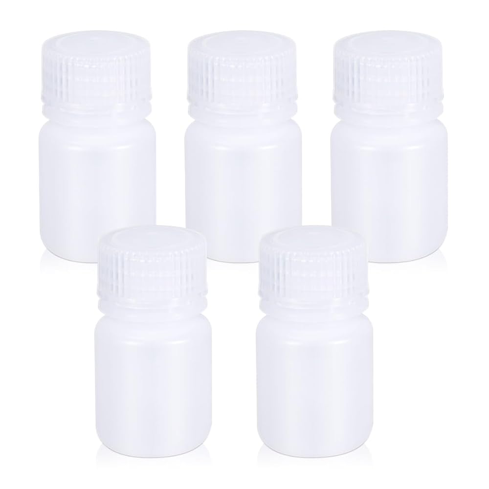10Pcs 33.82oz/1000ml Plastic Bottles, Lab Cylindrical Chemical Reagent Bottle, Wide Mouth Laboratory Reagent Polyethylene Bottle Sample Sealing Liquid Storage Container For Food Store Translucent
