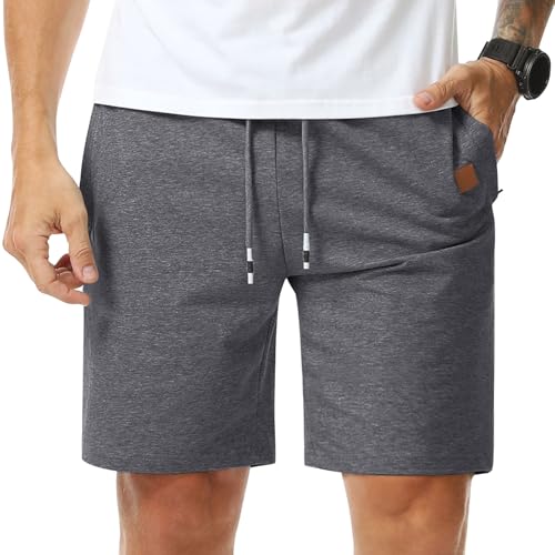 Surenow Men's Lightweight Jogger Shorts with Pockets