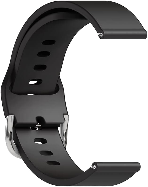 Sounce Silicone 22mm Replacement Watch Strap with Metal Buckle Compatible with Boat Xtend, Boat Xtend Pro, Noise Colorfit Pulse 2 Max, Noise Pulse Go Buzz, Fireboltt Phoenix, Fireboltt Rage, Boat Flash, Noise Colorfit Pulse Grand, Noise Colorfit Ultra Smart Watch & All Watches (Black)