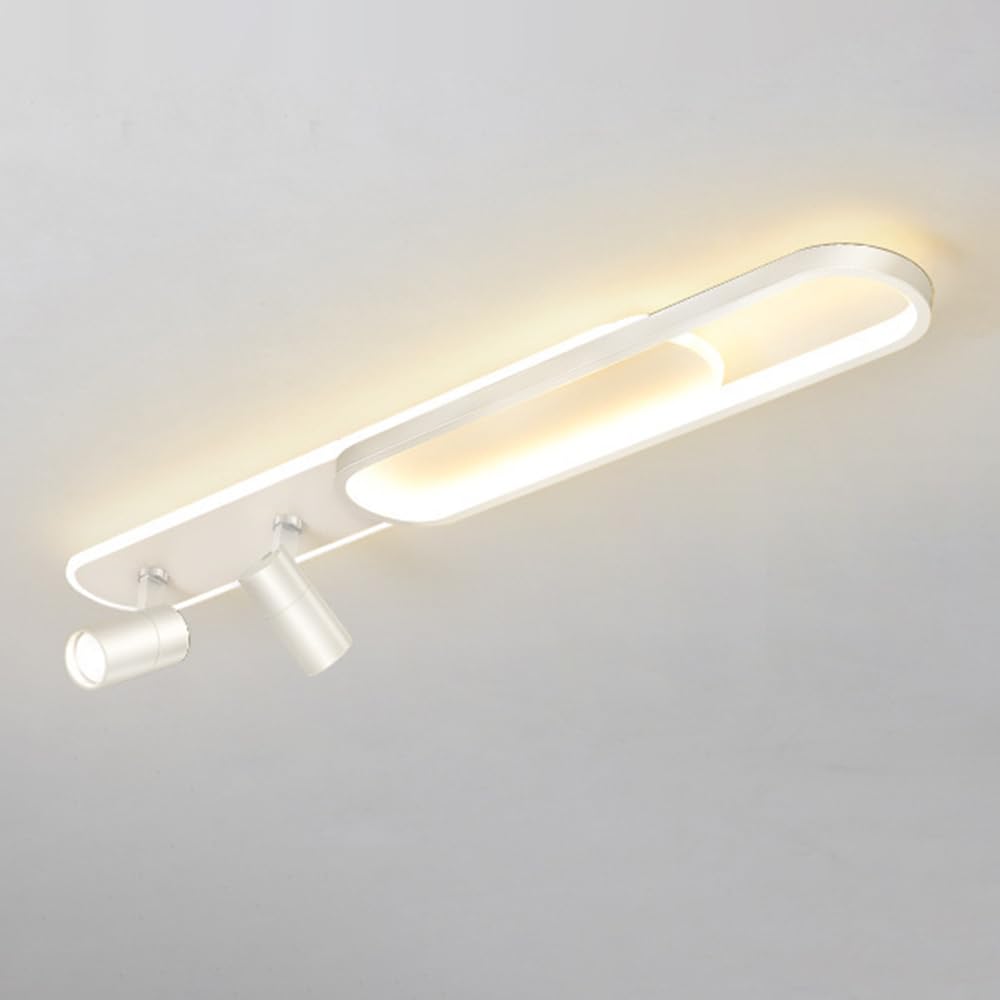Nowoczesna Metalowa Sufitowa Liniowa, Ściemnialna Sufitowa Led Do Korytarza, Półpłaska, Regulowanatowa 355°, Montowana Blisko Sufitu/Biały/100 Cm