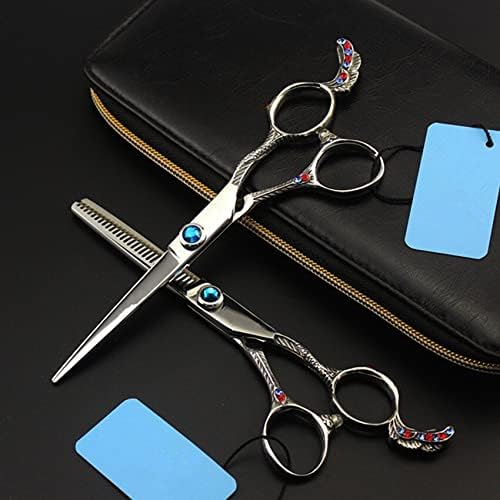 Hair Cutting Shears, 6 Inch Professional 440C Retro Scissors Set Barber Makeup Thinning Hairdressing