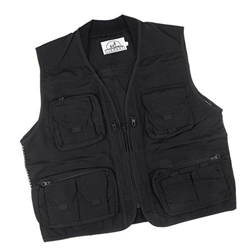 Homyl Homens Malha Colete Multi-bolso Fotógrafo De Pesca Colete Ao Ar Livre Jaqueta Causal - XXL
