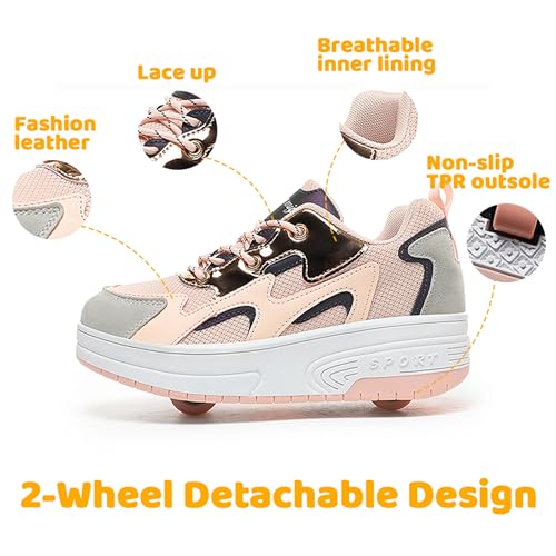 Wooowyet Roller Skate Shoes for Kids Boys Girls Rechargealbe Wheels Sneakers Fashion Roller Wheeled2