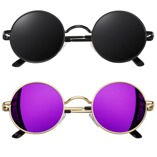 Image of CGID Retro Round Polarized Sunglasses Men Womens Circle Hippie Shades E01