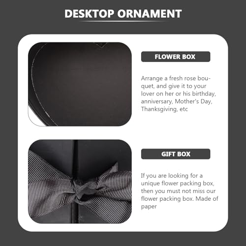 Boîte présent cœur noire double couche pour décoration table anniversaire