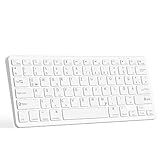 【Schlank und Tragbar】 Ultra-dünnes Design, leicht, einfach zu tragen oder zu speichern. Hergestellt aus zuverlässigem ABS-Material, ist die Tastatur haltbarer und sieht besser aus. Mit 12 Multimedia-Hotkeys bietet Ihnen die Tastatur sofortigen Zugriff auf Ihre bevorzugten Multimedia-Optionen: Musik, Medien, Internet, E-Mail und mehr.