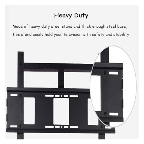 Soporte móvil para TV de 55 a 85 pulgadas en acero negro miniatura 3