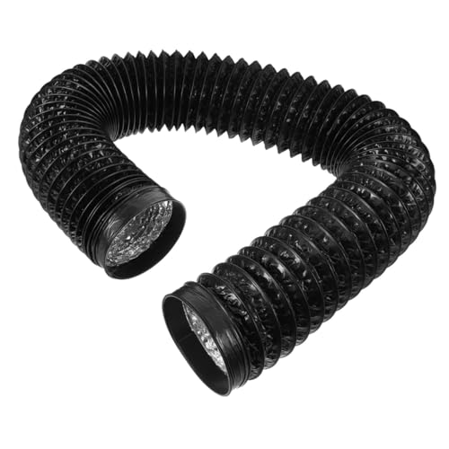 WOONEKY Tubo Flessibile in Alluminio Spesso Nero per Ventilazione Asciugatrice Aria Calda Condotto Portatile per Riscaldamento Raffreddamento e Ventilazione Bagno Cucina Campeggio