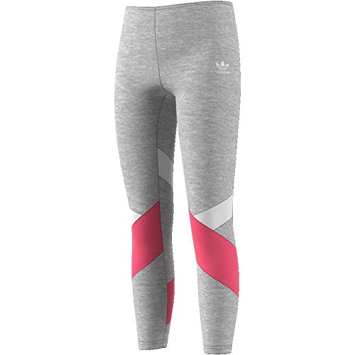 adidas J Leggings Mallas, Niñas, Gris (brgrin/Blanco/rosrea), 170 (14/15 años)