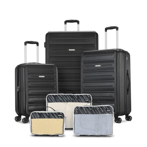 Image of American Tourister Westridge Luggage Set - 3 Piece Set - 20 inch Carry-On, 24 inch & 28 inch Checked Luggage with 360 Spinner Wheels - Expandable Suitcases for Extended Travel - Includes 3 Packing Cubes - Black
