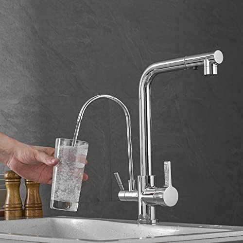 Robinet cuisine douchette extractible 3 voies laiton durable