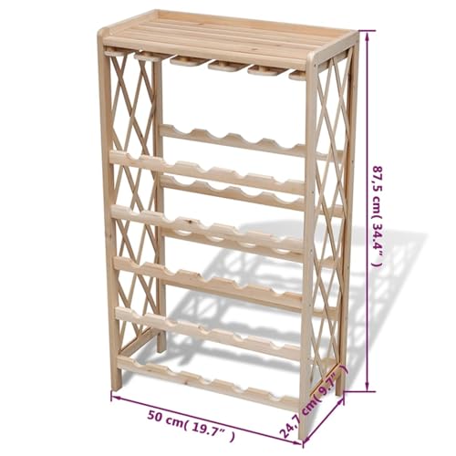Soporte para 25 Botellas de Madera Maciza miniatura 4