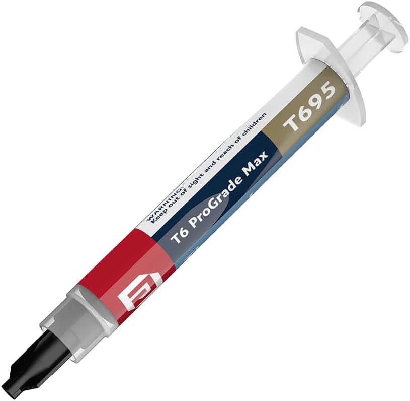 Akasa Thermal Compound T6 ProGrade Max, Thermal Paste Heatsink for CPU/GPU/All Coolers, Non-curing & Non-electrically Conductive, Long Durability, Including Spreader & Wipes, AK-T695-4G
