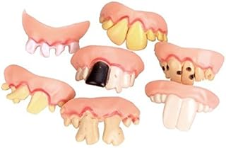 WINOMO Halloween Demon Teeth Funny Wacky Artificial Teeth False Teeth Prop Toy for Halloween /Easter /Masquerade - 5 pcs/set (Random Shape)