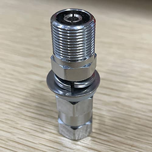 Image of HYS 2-Pack SO-239 UHF Stud Mount - 1 /2 inch Universal Mounting Hole - 3 /8-24 UNF Thread - Easy Install for Vehicle /Base Antennas /Firefly CB Antenna
