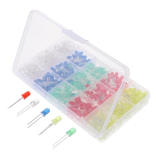BUTIFULSIC 500 Pcs 1 Box LED Low Voltage Diffused Diode Light Emitting Diodes Parts Light Emitting Fittings Diode Bulb Kit Glow Accessories Science Project Experiment Light Plastic