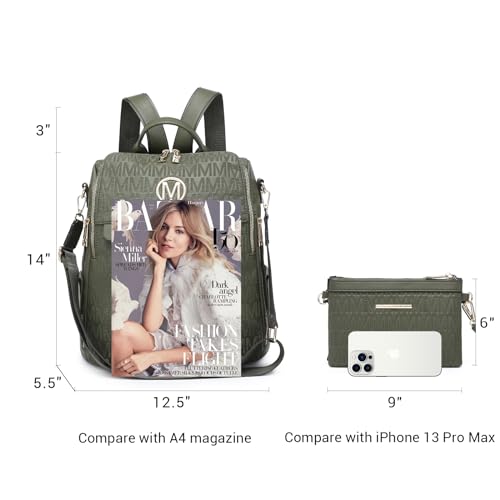 MKP Women Fashion Backpack Purse PU Leather Convertible Medium Ladies Rucksack Travel Shoulder Bags Handbag and Purse 2Pcs