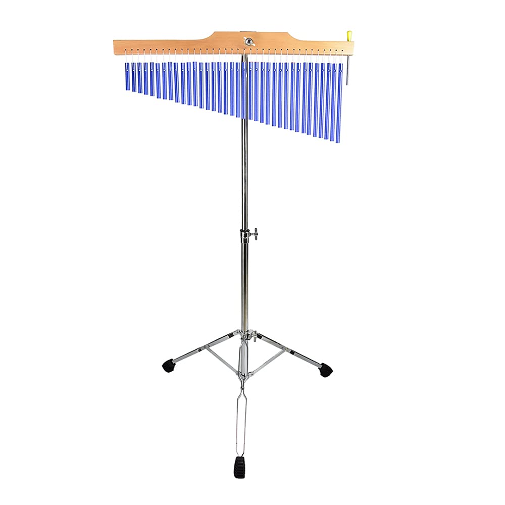 ENNBOM Bar Chimes with Adjustable Stand 25 Note 36 Note Single-row Wind Chime Musical Percussion Instrument (36 Note, Frosted blue)