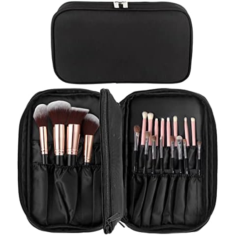 Discoball Makeup Brush Bag Travel Cosmetic Organizer Makeup Artist Case Make Up Bag Cosmetics Brushes Pouch Makeup Brush Holder Storage Handbag for Girl Women(Brushes not Included) Cover
