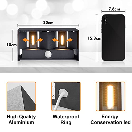 Applique Murale Extérieur LED Réglable Anthracite Design Moderne Épuré