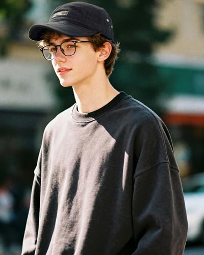 Image of CLAPE Short Brim Baseball Cap 5 Panel Hat Soft Short Bill Trucker Cap Flat Snapback Hats Casual Outdoor Fitted Cap Dad Hats