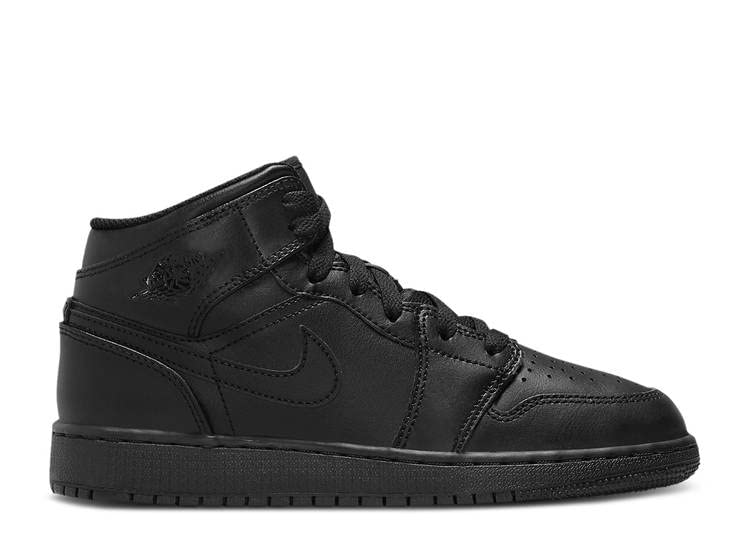 Nike Air Jordan 1 Mid GS Black/Black-Black Size 6