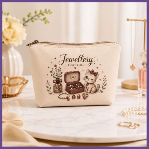 Image of DRUDRAYA Canvas Jewellery Pouch | Printed Storage Zipper Bag, Pack of 2