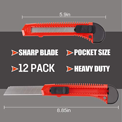 image for Box Cutters Utility Knife 12 Bulk Pack,18mm Wide Blade Box Cutter by C