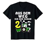 Kindergeburtstag Design für Jungen mit einem Traktor, der Zahl Zwei und dem Spruch, Aus dem Weg ich bin schon 2, ist das perfekte Geburtstagsgeschenk für kleine Treckerfahrer zum 2. Geburtstag. Mit diesem Motiv wird er sich wie ein Traktorfahrer fühlen.