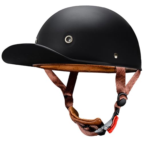 Image of Baseball Motorcycle Half Helmet DOT Approved for Adults Universal Hat Style Helmet with Adjustable Quick Release Buckle Fits Bicycle Cruiser Scooter