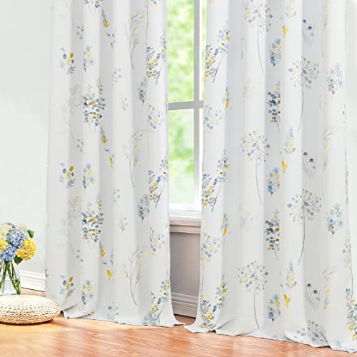 Frühlingsvorhänge für Wohnzimmer, 244 cm lang, Blumendruck, gemustert...